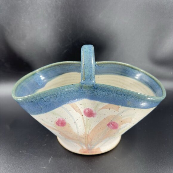 2004 North Carolina RUSSELLWOOD Pottery Hand Made Basket Dish Bowl Signed VTG - Picture 12 of 14